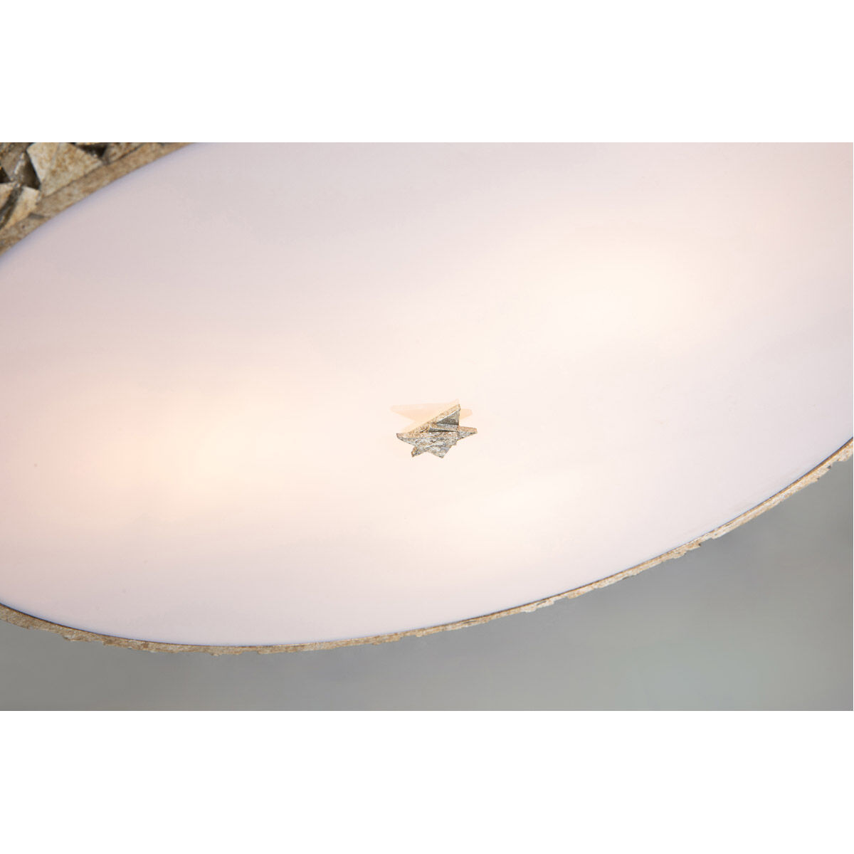 Mosaic 4 Light Silver Bath/Flush Mounts Ceiling Light in Silver Leaf with Antique 